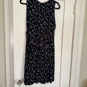 CHRISTY DAWN /Pleated Black Dress with Flower print /Size Small